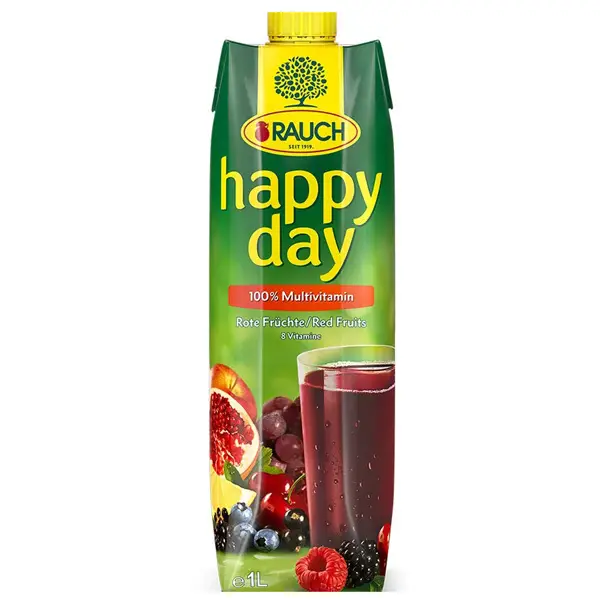 Multivitamin vegyes gyümölcslé PIROS Happy Day (100%-os, cukor hozzáadása nélkül) 1 l