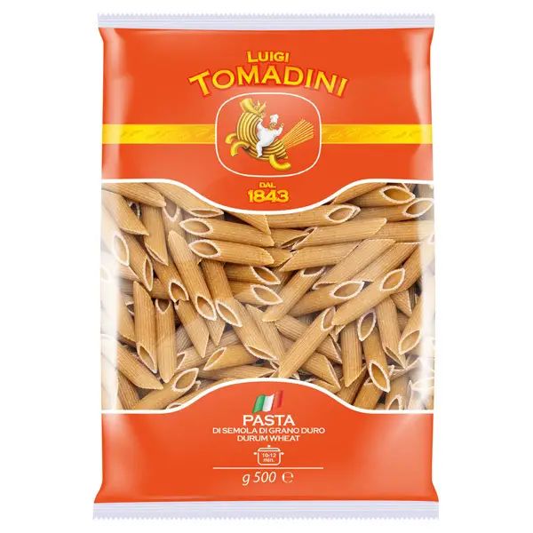 Teljes kiőrlésű durum penne Tomadini 500 gr