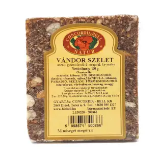 Vándorszelet (Aszalt gyümölcsök és olajos magvak keveréke préselve és szeletelve) 100 g